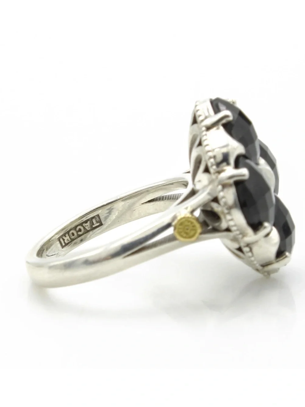 Tacori “City Lights” black onyx sterling silver 18k ring